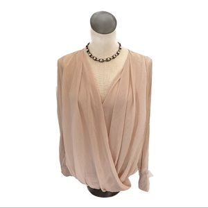 Madison Park Blush Drape Blouse XL